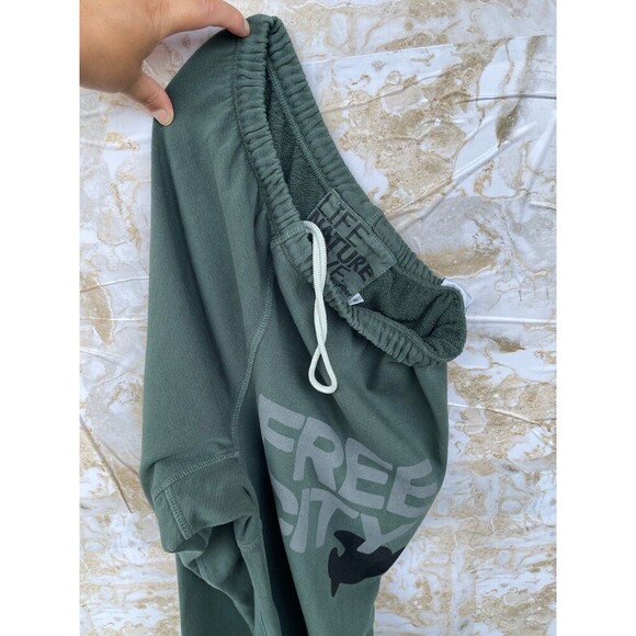 “Free City  ‘FLOW’ French Terry Logo Sweatpants – Small, Olive Green - Picture 10 of 10